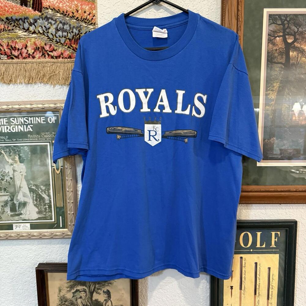 Vintage 90s‎ RARE Kansas City Royals MLB Baseball Blue Shirt Size Men’s XL